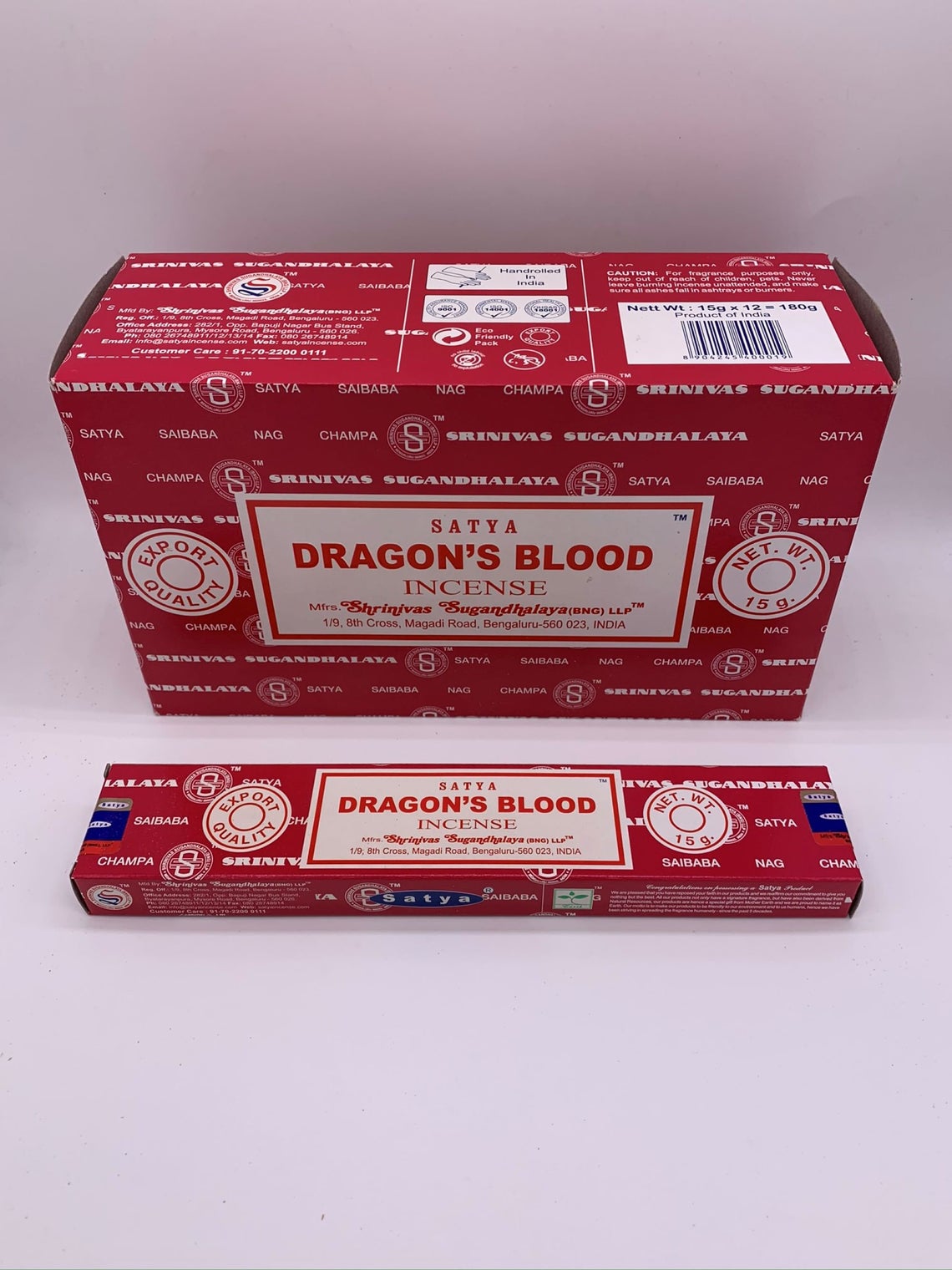 Satya Nag Champa - Dragon's Blood Incense Sticks (15 Gram Box)