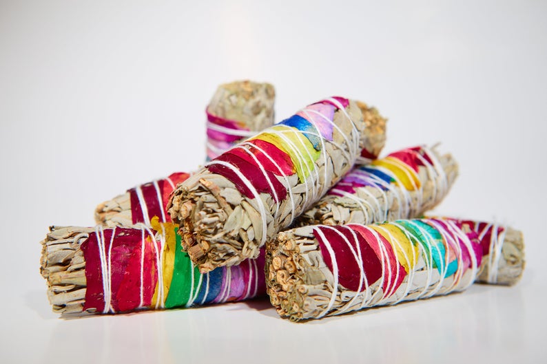 Chakra Sage Smudge Sticks (4") from California