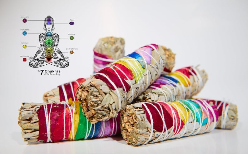 Chakra Sage Smudge Sticks (4") from California