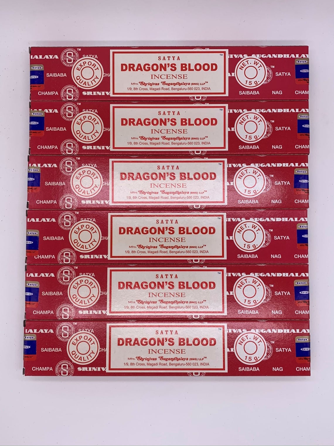 Satya Nag Champa - Dragon's Blood Incense Sticks (15 Gram Box)